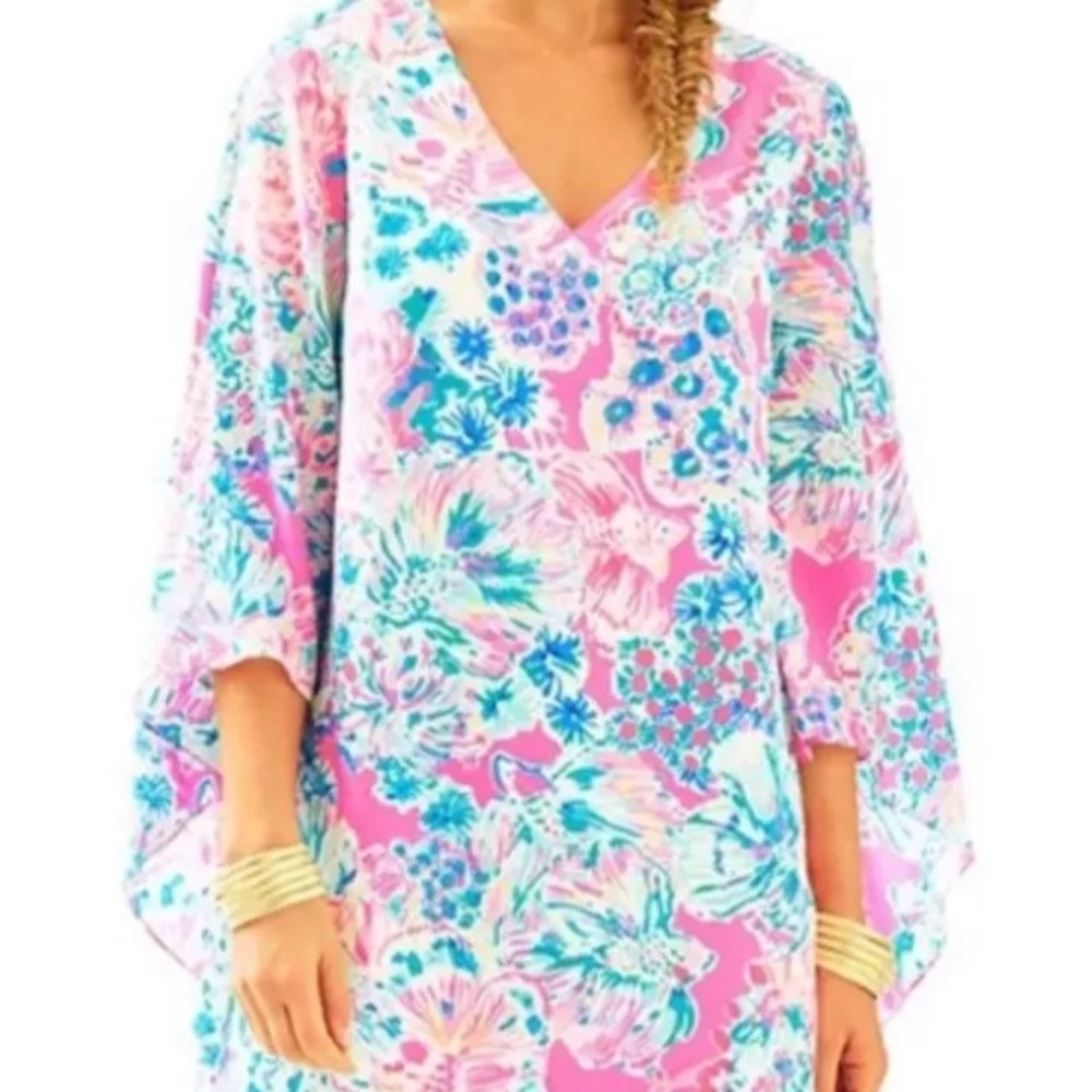 Floral Pink and Blue Women's Dress